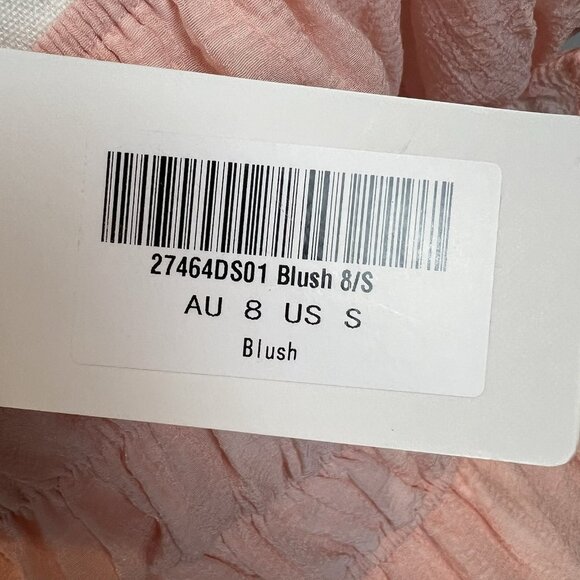 Saints + Secrets Blush Pink Mini Dress Womens Size Small Milk Maid Ruffle NWT - Picture 6 of 13